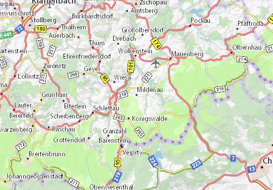 Karte Stadtplan Mildenau