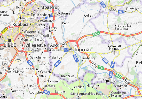 Kaart Plattegrond Tournai