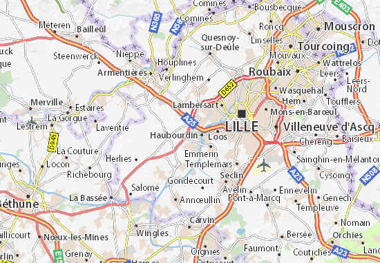 Karte Stadtplan Hallennes-lez-Haubourdin
