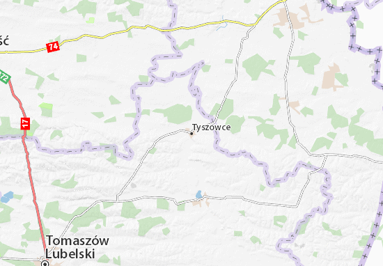 Kaart Plattegrond Tyszowce
