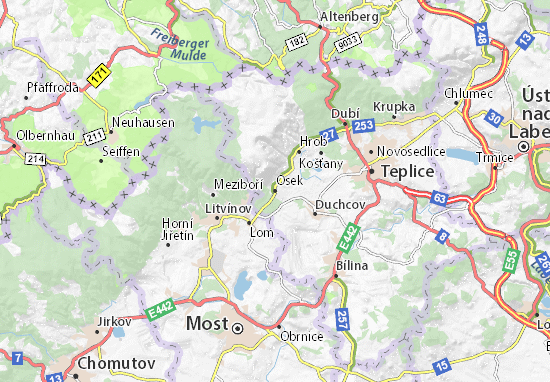 Karte Stadtplan Osek
