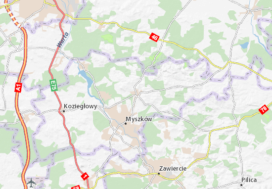 Karte Stadtplan Żarki