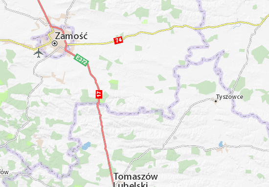 Kaart Plattegrond Komarów-Osada