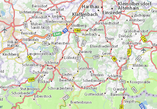 Kaart Plattegrond Zwönitz