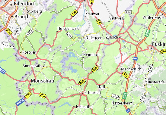 Karte Stadtplan Heimbach