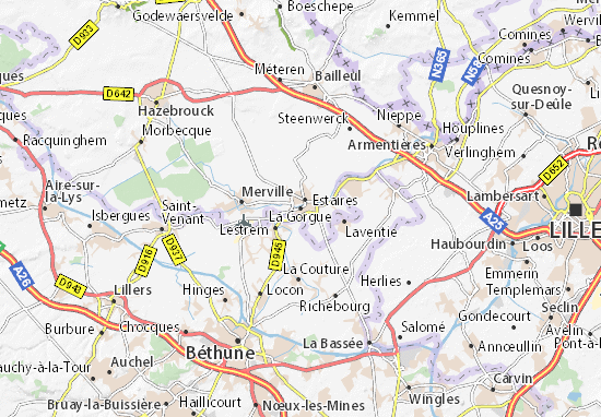 Karte Stadtplan La Gorgue