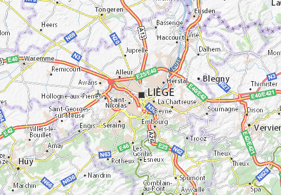 Karte Stadtplan Liège
