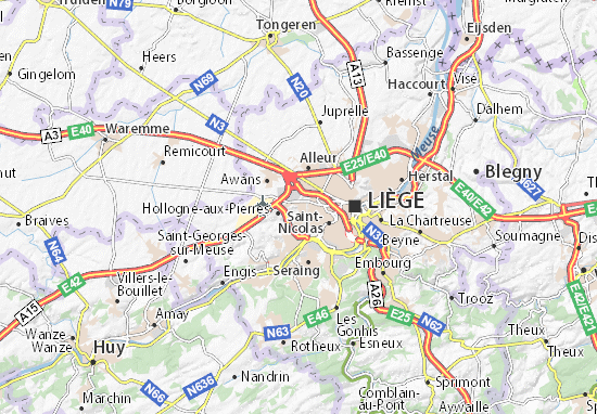 Karte Stadtplan Hollogne-aux-Pierres