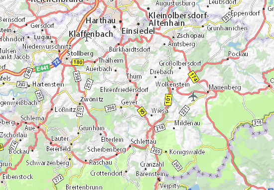 Karte Stadtplan Ehrenfriedersdorf