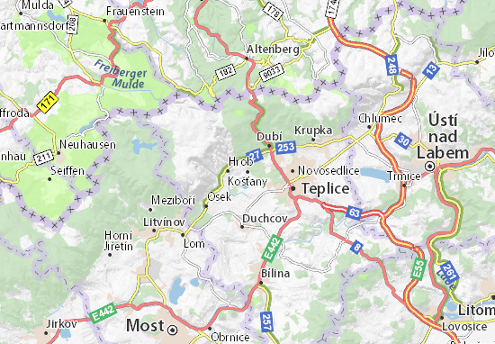 Karte Stadtplan Košťany