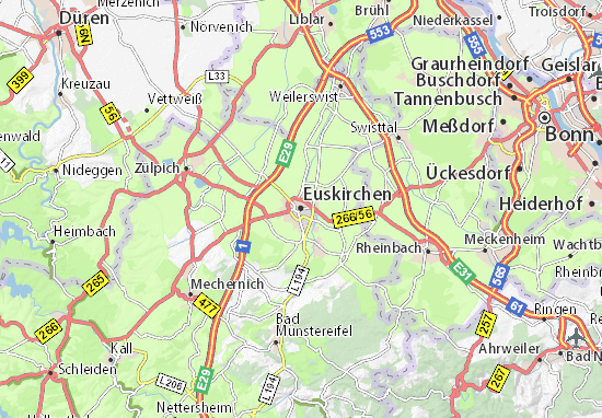 Kaart Plattegrond Euskirchen