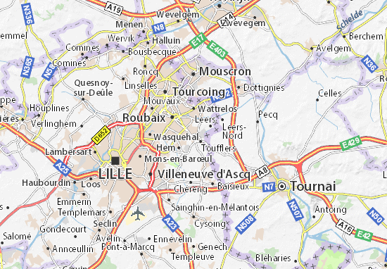 Mapa Lys-lez-Lannoy