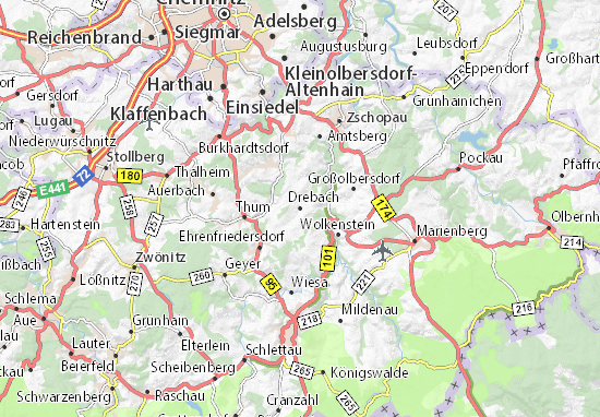 Mapa Drebach