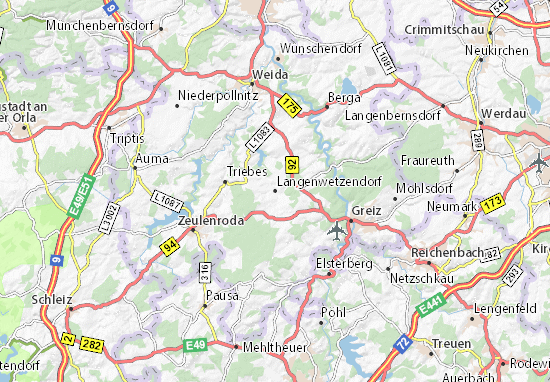 Karte Stadtplan Langenwetzendorf