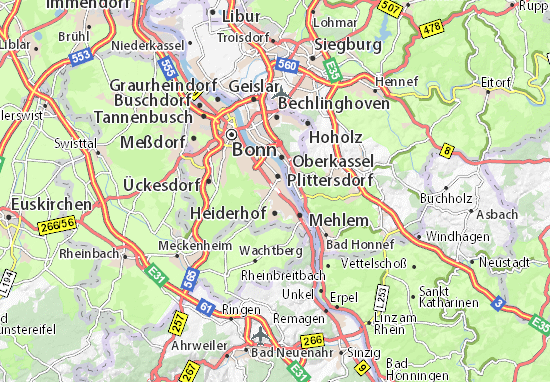 Kaart Plattegrond Alt-Godesberg