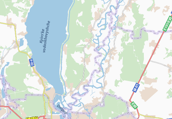 Karte Stadtplan Nyzhcha Dubechnya