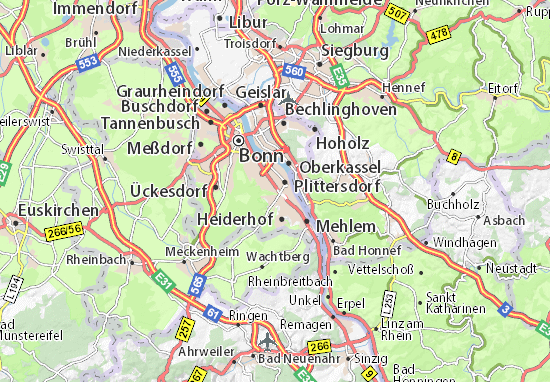Karte Stadtplan Bad Godesberg