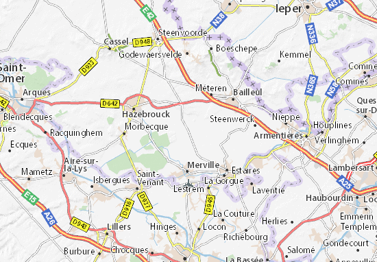 Kaart Plattegrond Vieux-Berquin