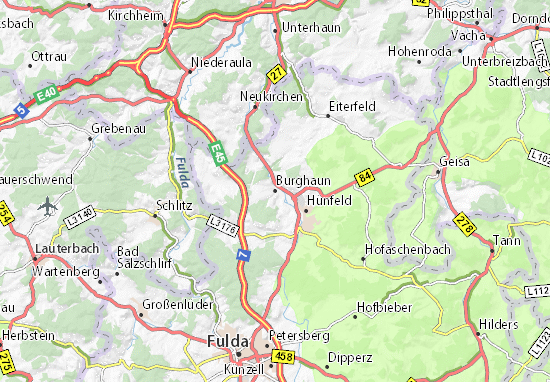 Karte Stadtplan Burghaun