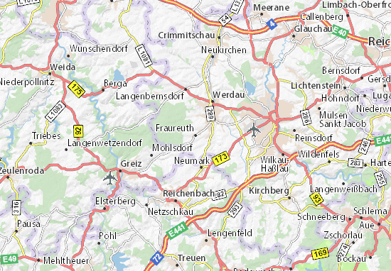 Karte Stadtplan Fraureuth
