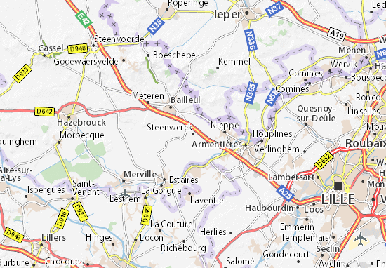 Karte Stadtplan Steenwerck