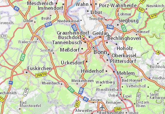 Karte Stadtplan Hardthöhe