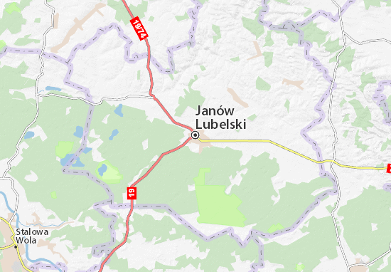 Karte Stadtplan Janów Lubelski