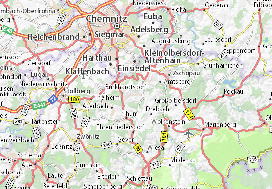 Karte Stadtplan Gelenau
