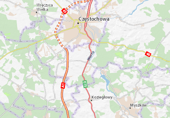 Karte Stadtplan Poczesna