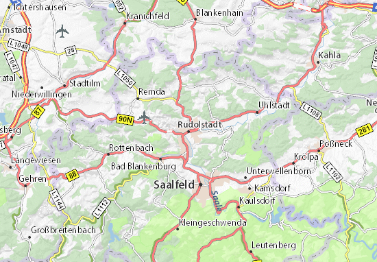 Kaart Plattegrond Rudolstadt