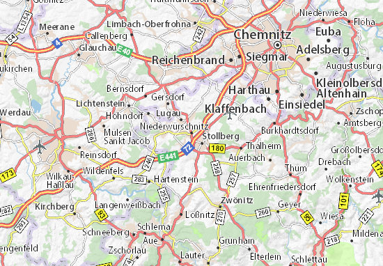 Karte Stadtplan Niederwürschnitz