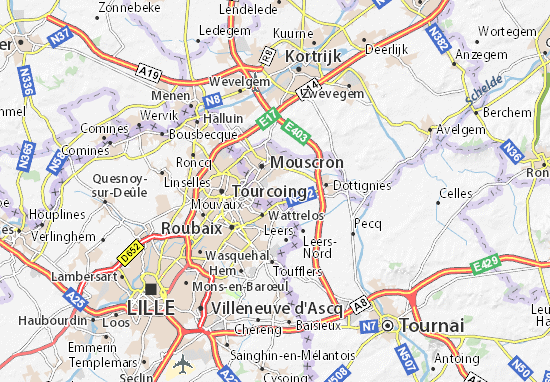 Karte Stadtplan Herseaux