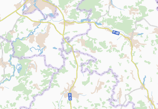 Karte Stadtplan Hrebenykivka