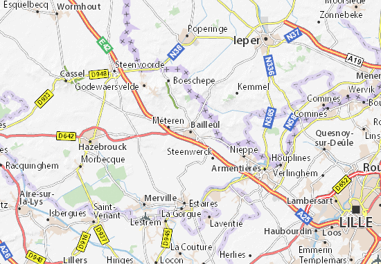 Image result for map bailleul hazebrouck