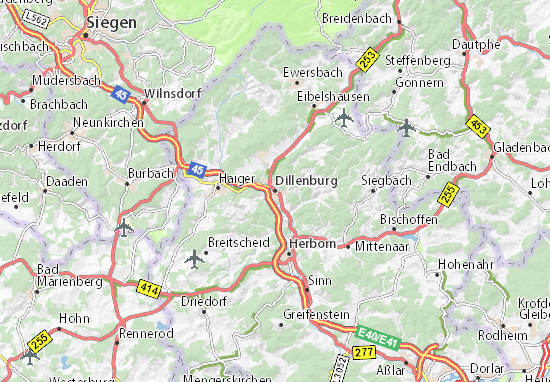 Karte Stadtplan Dillenburg