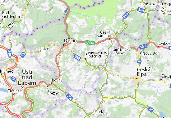 Kaart Plattegrond Benešov nad Ploučnicí