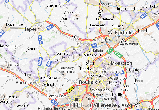 Karte Stadtplan Bousbecque