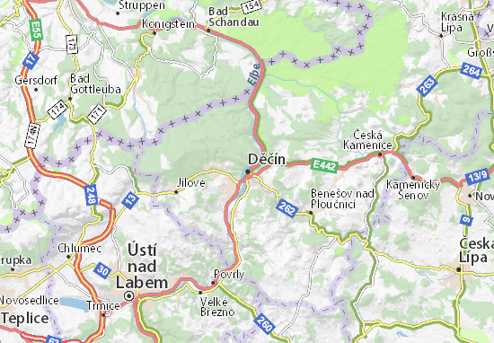 Karte Stadtplan Děčín