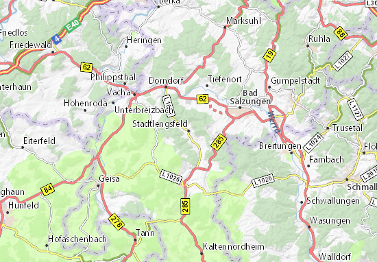 Kaart Plattegrond Stadtlengsfeld