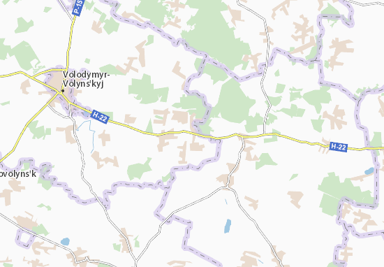 Karte Stadtplan Berezovychi