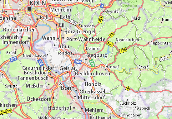 Carte-Plan Siegburg