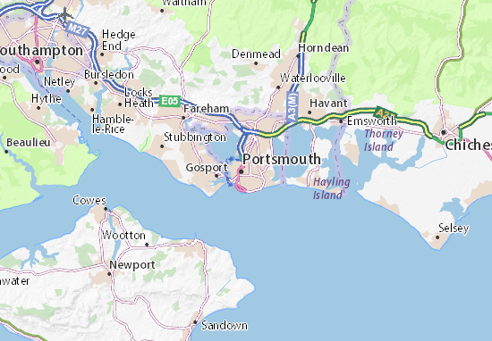 Karte Stadtplan Portsmouth