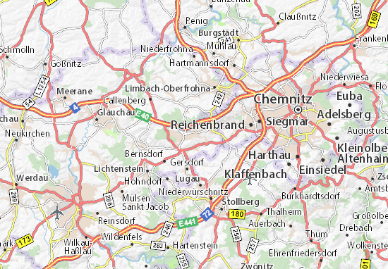 Mapa Plano Hohenstein-Ernstthal