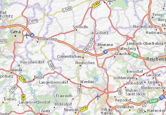 Karte Stadtplan Crimmitschau