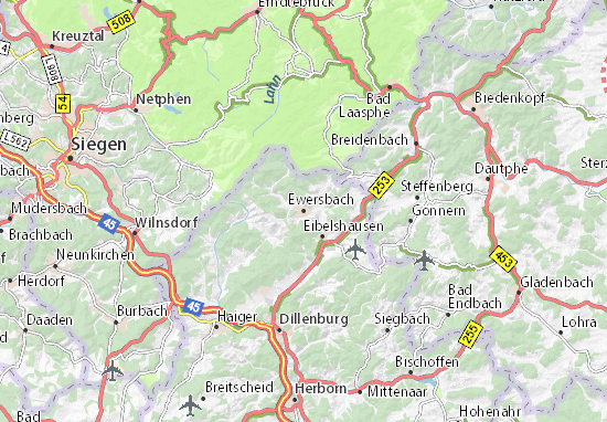 Karte Stadtplan Ewersbach