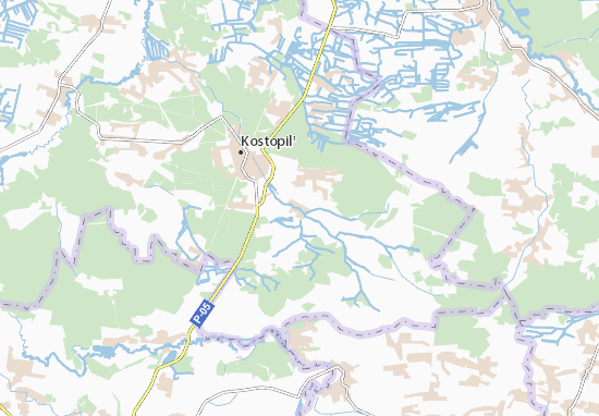 Karte Stadtplan Mala Lyubasha