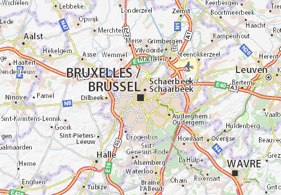 Imperial legaal Gepensioneerd Kaart MICHELIN Bruxelles - plattegrond Bruxelles - ViaMichelin