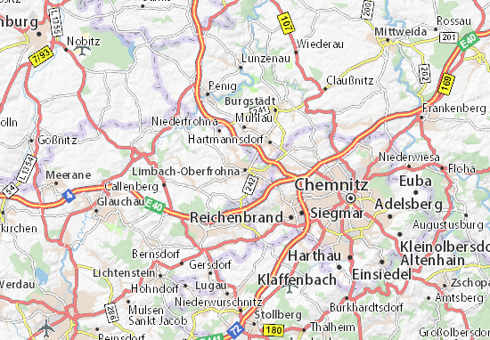 Carte-Plan Limbach-Oberfrohna