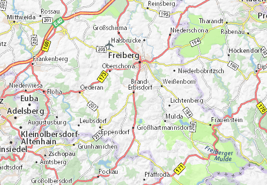 Karte Stadtplan Brand-Erbisdorf