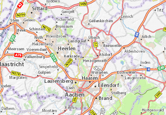 Kaart Plattegrond Herzogenrath